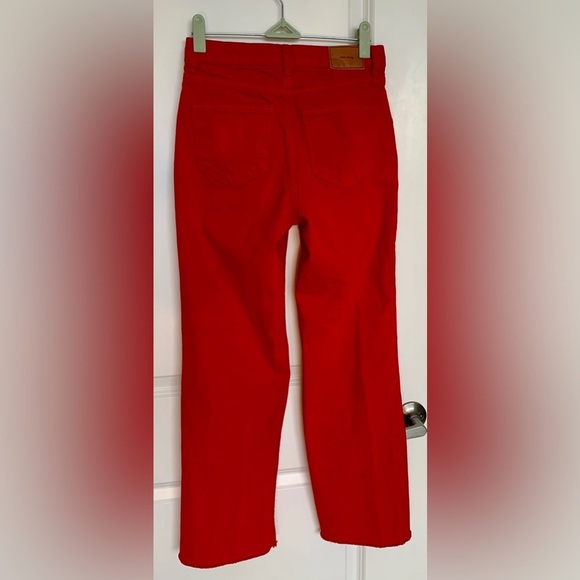 Red Wide Leg Denim Pants from Zara - Picture 2 of 4